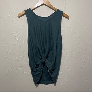 Vuori heather teal knot-tie athletic tank top (small)